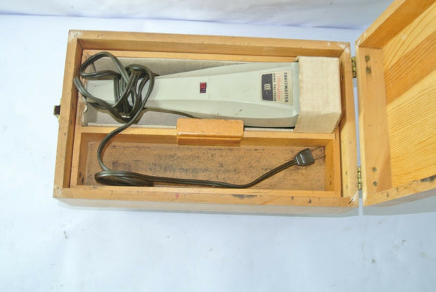 VINTAGE TOASTMASTER AutoShine Shoe Polisher Kit Wooden Box Stand