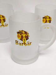 Barbar Belgium Frosted Beer Mug Beer Glasses - Lot of 3