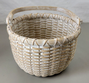 Hallmark Wicker Basket with Handle 7" Tall (13"/ Handle) 9" Wide, Painted White
