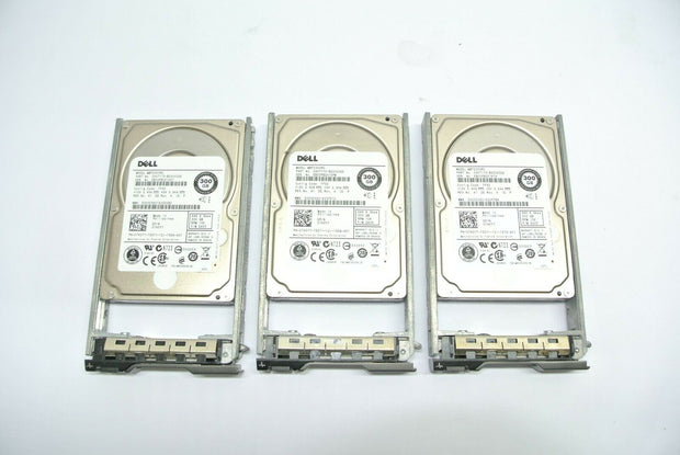 Lot of (3) Dell Enterprise Class 300GB 10K 6Gbps SAS Server Hard Drives 0740Y7