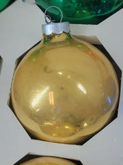 Vintage Pyramid Christmas Ornaments, Glass, Classic! 26 Ornaments. Solid Colors