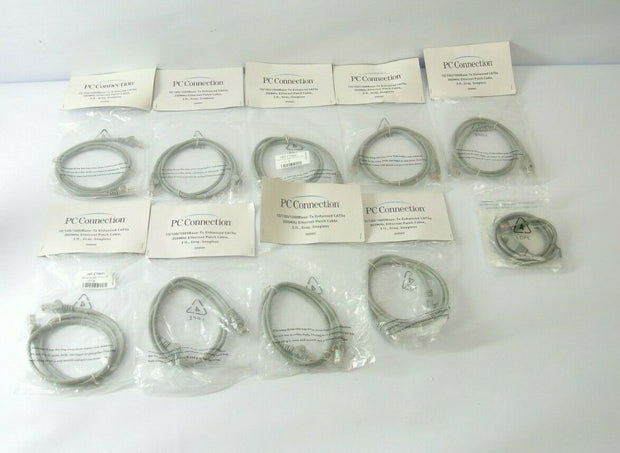 Lot of (10) PC Connection 10/100/1000Base-Tx Enhanced Cat5e Ethernet Patch Cable