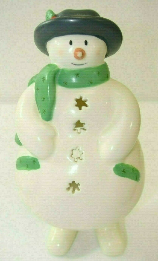 Hallmark Snowman Candle Holder Ceramic