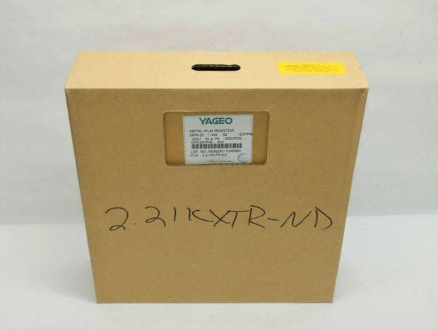 YAGEO 2.21KXTR-ND 1/4W Resistor Box of 5000 MFR-25FRF52-2K21