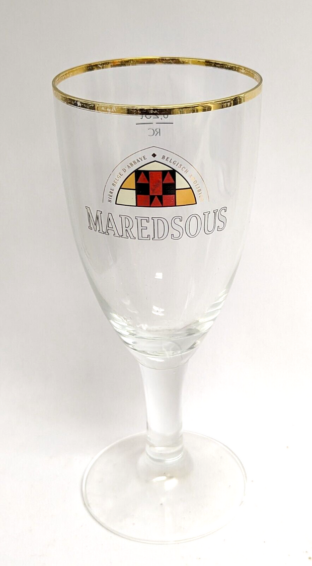 Maredsous Abbaye Abdij Belgium Beer Glass, Gold Rim 0,25l