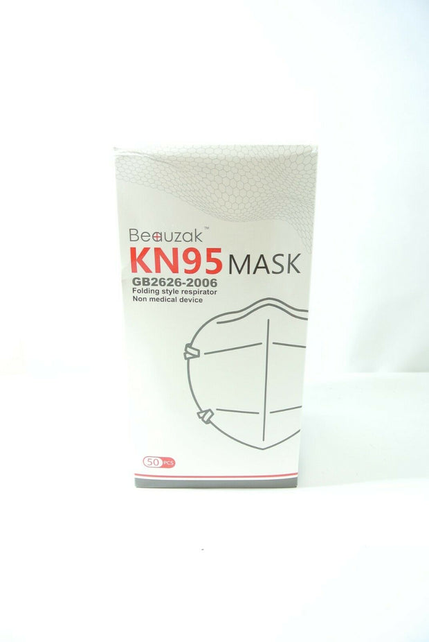 50x Beauzak KN95 Folding Syle Respirator Face Mask, USA Vendor, Ships Same Day