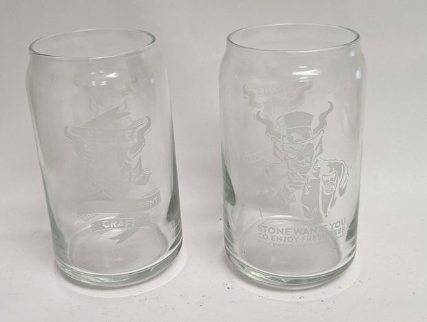 Stone Brewing Co. True Independent Craft Stone Wants You Beer Glass - Pair