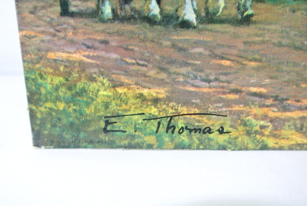 HOMEWARD BOUND, E. Thomas 24" x 12" Vintage Lithograph Print
