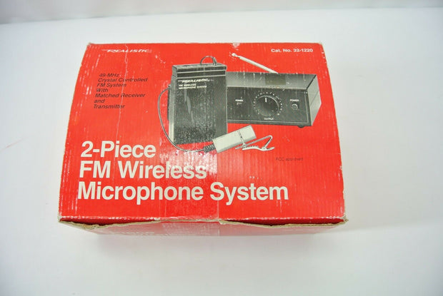 Vintage Realistic 2-Piece FM Wireless Microphone System 32-1220