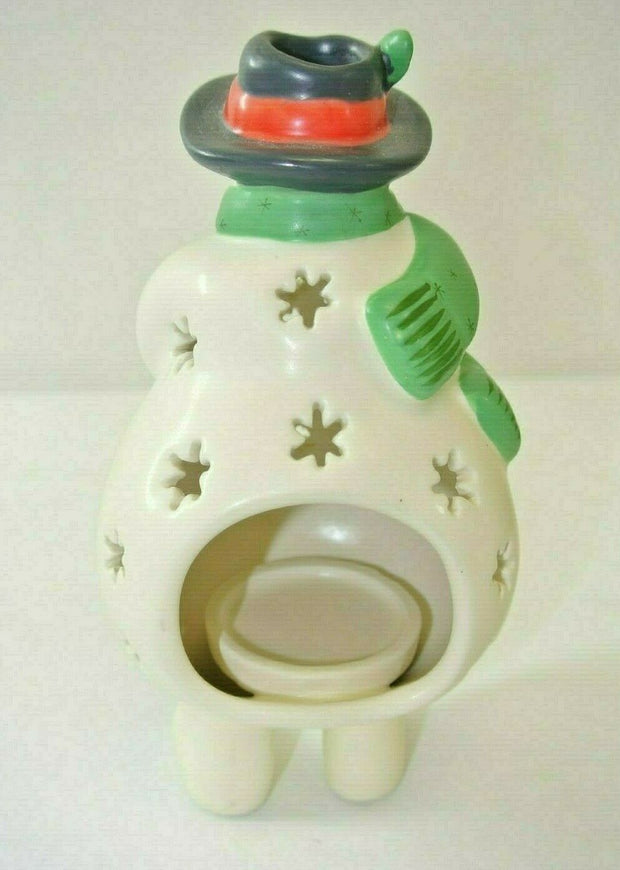 Hallmark Snowman Candle Holder Ceramic