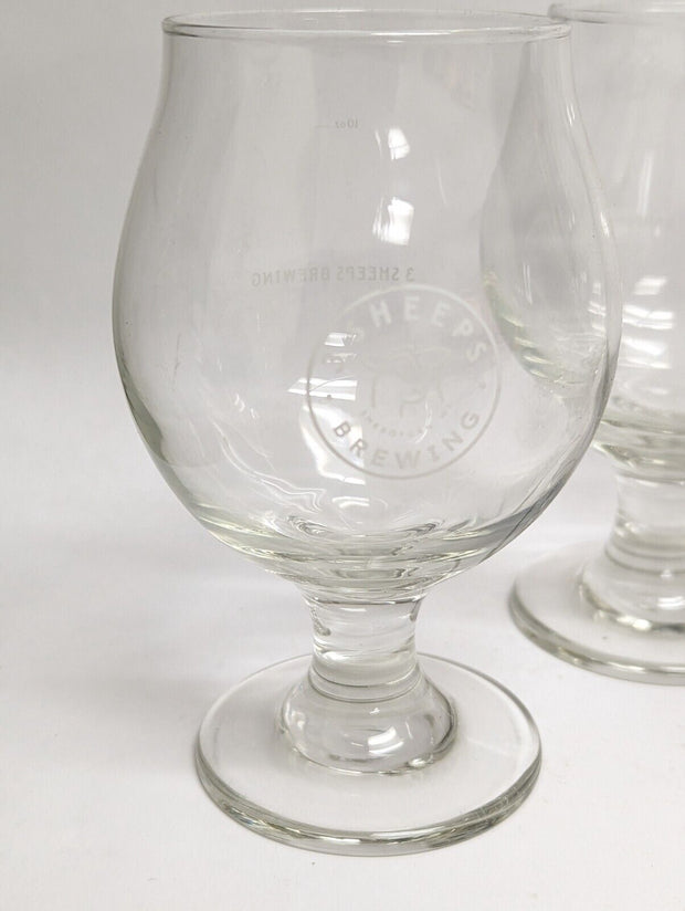 3 Sheeps Brewing Co. Sheboygan WI Belgian Beer Glass Snifter - Set of 4 Glasses