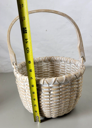 Hallmark Wicker Basket with Handle 7" Tall (13"/ Handle) 9" Wide, Painted White