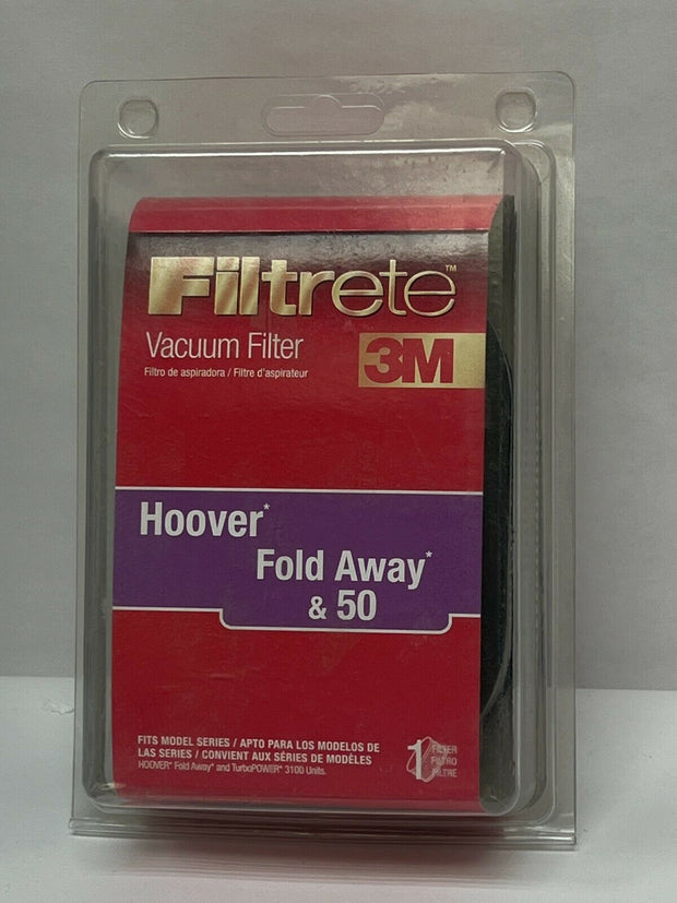 3M Filtrete Hoover Fold Away & 50 Allergen Vacuum Filter 2.25" x 6.5"