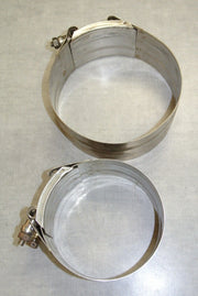 Lot of 2 Duriron MJ Band Clamps, 4" and 5"