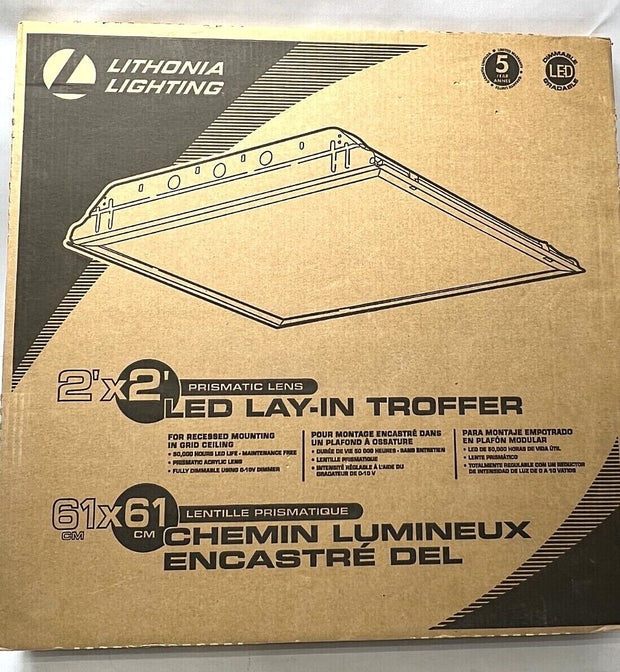 Lithonia Lay-In 2X2 LED Troffer Prismatic  3300LM 2GTL2 LP840- New Sealed Box
