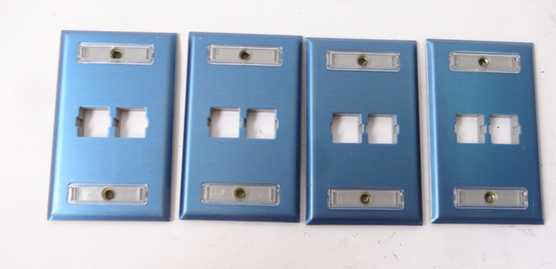 Lot of (4) New Old Stock CommScope M12SP-L 2-Port 1-Gang SS Faceplate 760072181