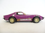 Vintage Tootsietoy 1968 Corvette Die Cast Purple 5" Sports Car Used