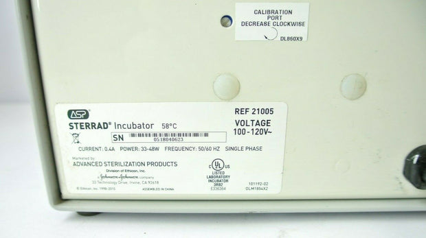 Sterrad ASP 21005 Incubator 58 degrees C - Tested! - missing cover