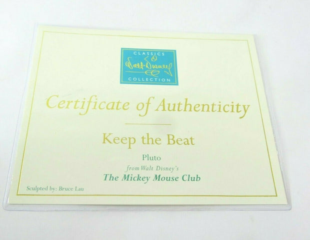 SEALED WDCC Keep The Beat Pluto Mickey Mouse Club *COA ONLY*