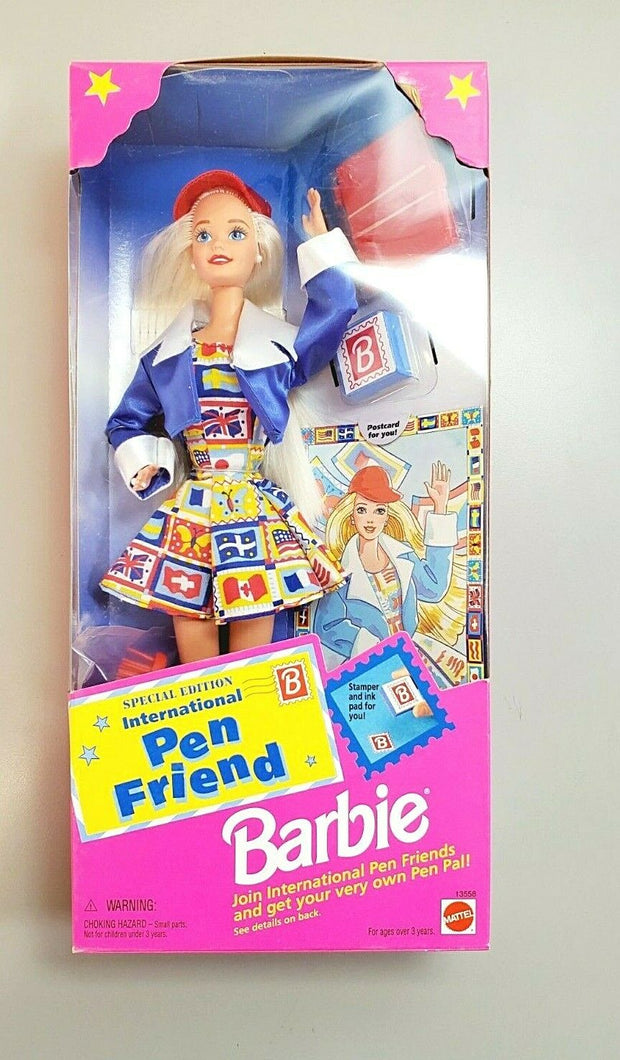 1995 International Pen Friend Barbie Doll ~ Special Edition☆Blonde Mattel NRFB