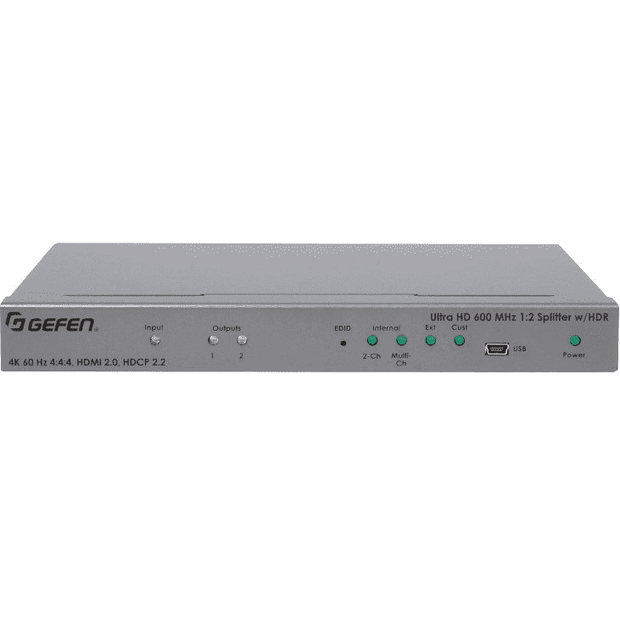 Gefen Ultra HD 600 MHz 1:2 Splitter for HDMI w/ HDR - video/audio splitter