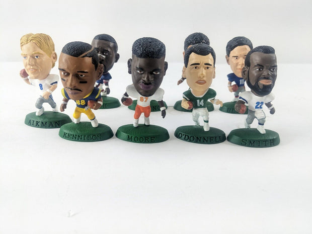 Lot of 9 Headliners Football Figurine Lot Moore Smith O'Donnell Bledsoe Kennison