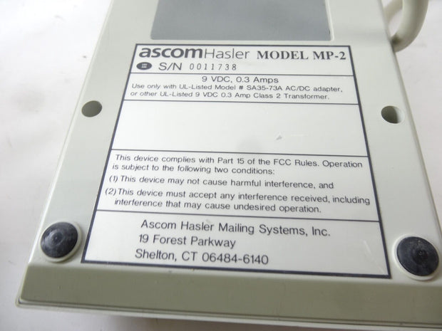 Ascom Hasler Model MP-2 Postage Scale w/ power supply