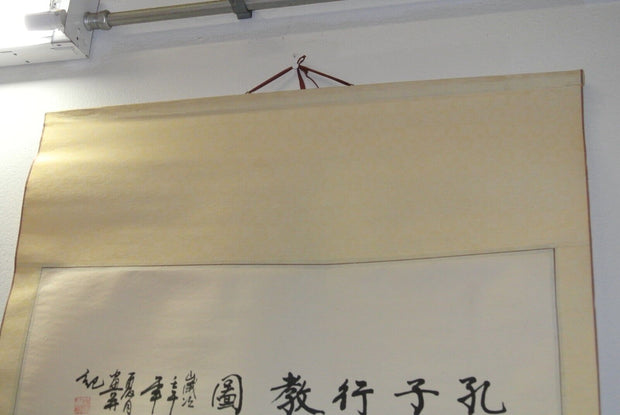 Hanging Wall Scroll Painting - Confucius The Great Teacher - 50" x 24"