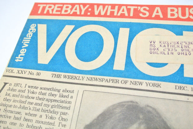 John Lennon Village Voice Eulogy Robert Christagau Dec. 10-16 1980 - Front Page