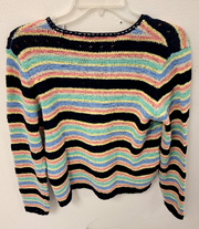 Marisa Christina Women’s Multicolor Stripe Cotton Blend Cardigan Sweater Small