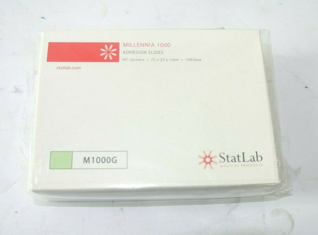 StatLab Millennia 1000 Adhesion Slides 75 x 25 x 1mm M1000G (Box of 100)