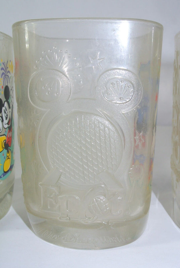 2000 McDonalds Disney World Celebration Mickey Mouse Complete Set of 4 Glasses