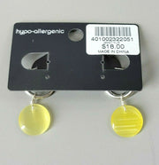 Chico's Sterling Silver Earrings, Yellow, Dangling, Large Stone