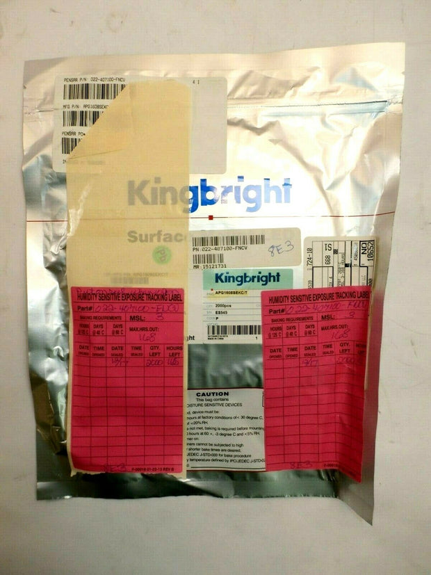 Kingbright LED ORANGE CLEAR CHIP SMD (P/N APG1608SEKC/T) Qty 2000