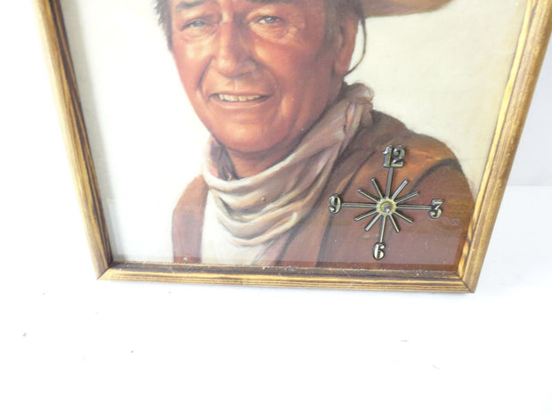 John Wayne Framed Portrait Art / Clock (missing clock hand)