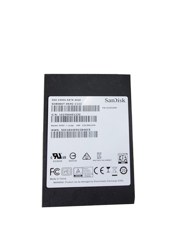 SanDisk Z400s 64GB Internal 2.5" (SD8SBAT-064G-1122) SSD Tested - Good