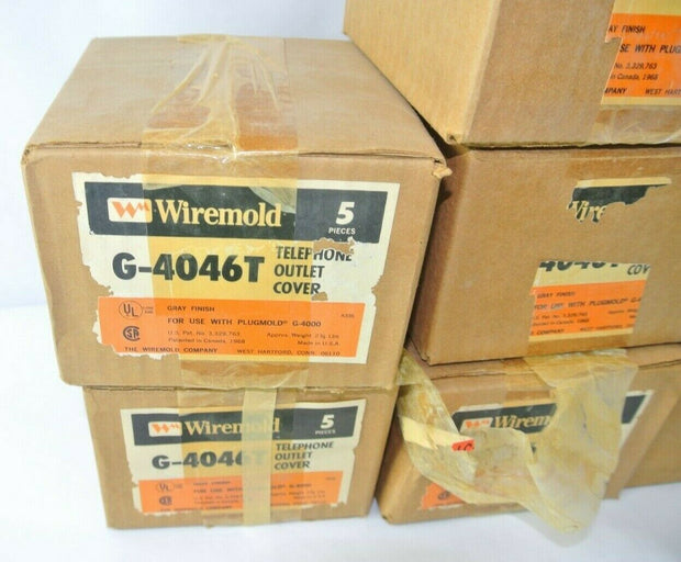 7 Boxes Wiremold Telephone Outlet Cover Grey G-4046T, 5 pieces/box G-4046T NOS