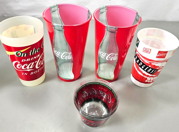 Rare Vintage Coca-Cola Collectors Cups, Plastic, Various Sizes, Collectible!