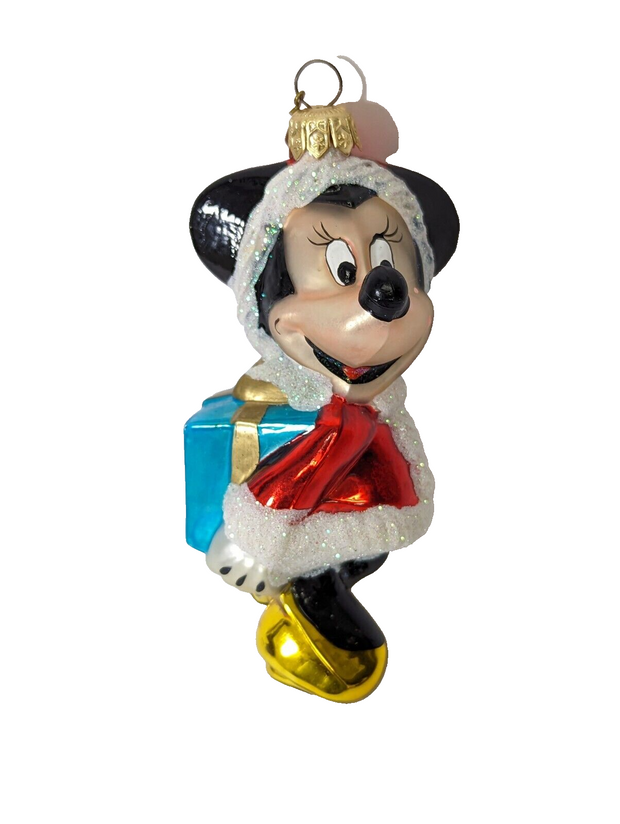 Kurt Adler Poloniase Minnie Mouse Glass Christmas Ornament Disney Minnie Gift