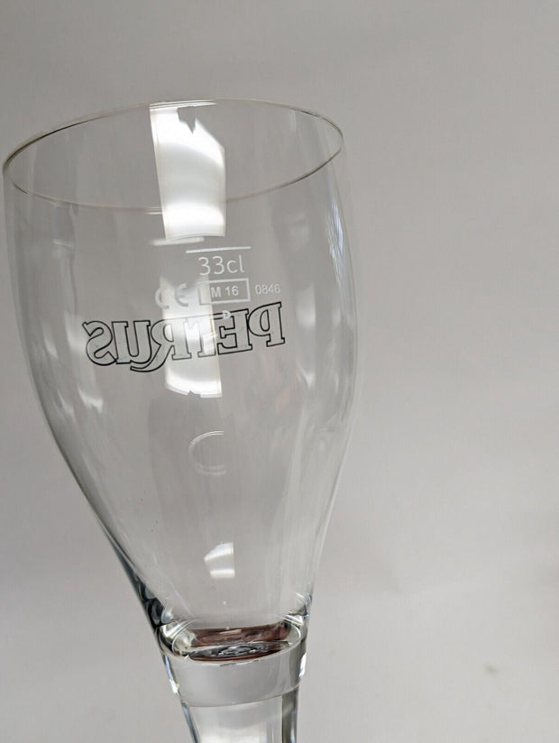 Petrus Belgian Ale Beer Glass Belgium Chalice 33cl White Logo - NEW Case of 6