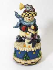 Wind-Up Music Box, Christmas Snowman and Penguin, Plays "Frosty the Snowman"