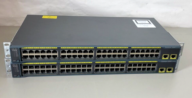 Qty 2 Cisco  Catalyst WS-C2960-48TT-) 48-Ports Rack-Mountable Switch Managed
