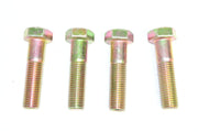 1" x 4" Hex Cap Screw Bolts, Yellow Zinc Plated, Course Thread - 4 pack