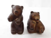 Vintage Antique Brown Grizzly Bear Salt & Pepper Shakers