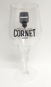 Cornet Oaked Beer Pint Glass, Belgian Blond Beer Black Logo Brouwerij Palm