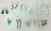Vintage Costume Jewelry, Chico's, 11 Pairs, Earrings, Shades of Blue, Nice!