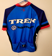 Trek Volkswagen Cycling Blue Jersey, Men's Medium, Short Sleeve, Bad Zipper