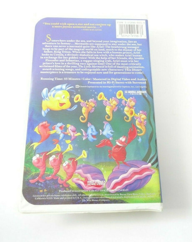 Disney VHS 1ST Edition Classic Little Mermaid Banned Cover Black Diamond