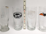 Set of 4 Beer Glasses, Pint Glass, 6.5" Tall - Ommegang, Pipeworks, 3 Sheeps