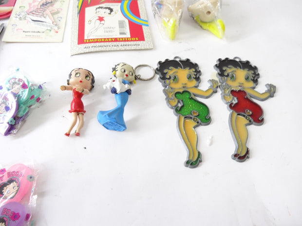 Large Lot Vintage Betty Boop Paraphernalia Magnets Figurines Checkbook Clips